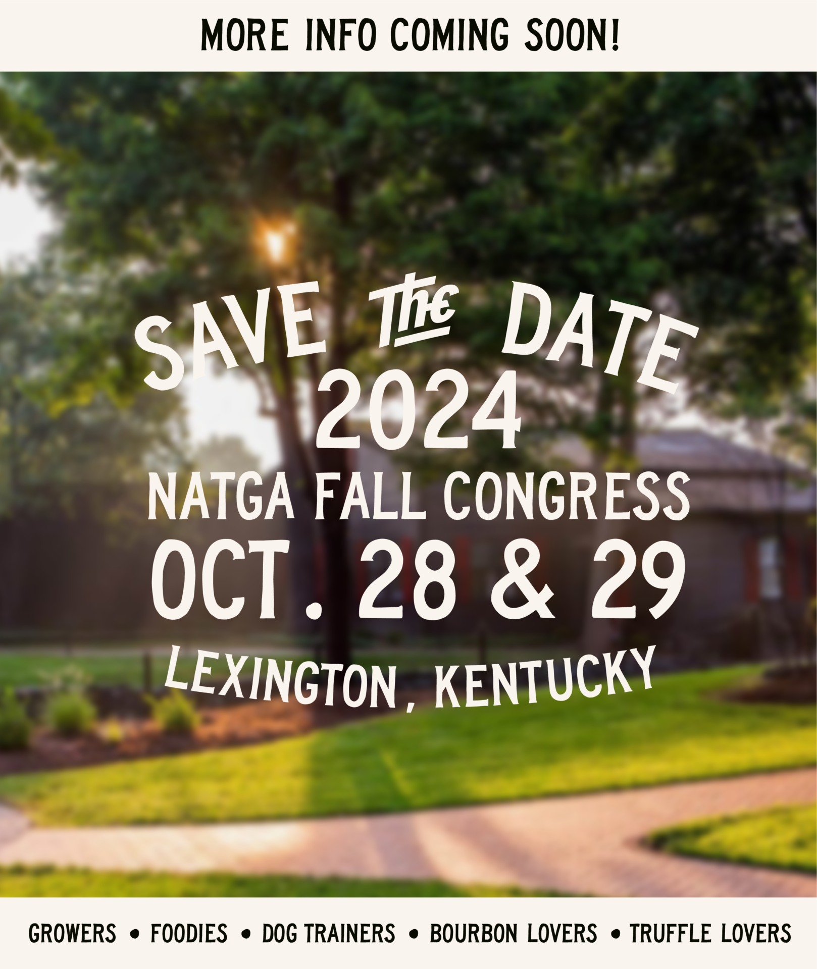 Save the date flyer for NATGA 2024 Congress in Lexington, Kentucky